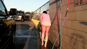 nadia capri waxes scott lyons cock after car wash