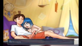 Summertime saga - classmate blue hair teen eve take my cook