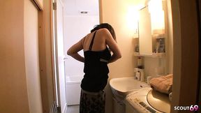 Old Japanese OLDER WOMAN seduces and gets creampied on smartphone POV