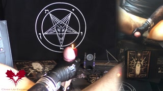 Sperm extraction with a drinking straw. Latex gloves and wristwatch. In the style of WatchesAndNails