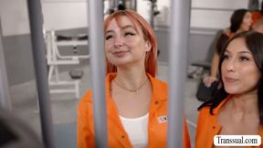 Jail warden fuck this two horny inmates