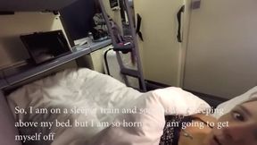 With mother in a train cabin
