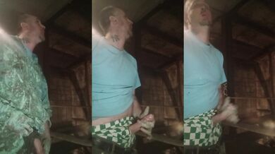 Horny at work this big dick white boy jerks off
