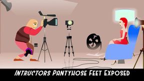 Trainer Exposed Pantyhose Legs and Soles