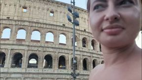 Picked up in Rome! Risky Villa Sex with No panties MILF.  Massive Creampie Finish