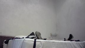 milf tied, blindfolded, gagged, fucked and facialized