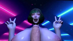 Hot Asian with Huge Boobs Give Titjob POV