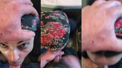 Latina deepthroat blowjob with cum in mouth messy morning