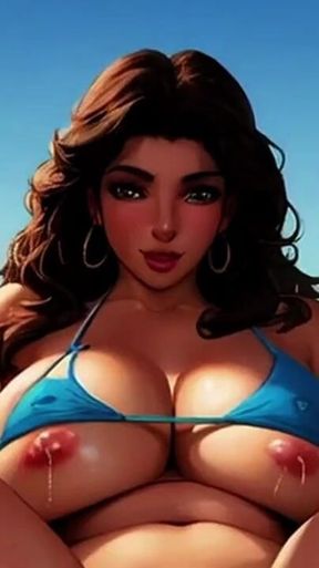 Lactating Lesbians Breastfeed on the Beach
