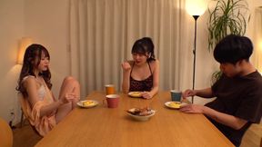 Secretly Having Sex with Girlfriend in the House, and Her Best Friend Join the Threesome. Part.3