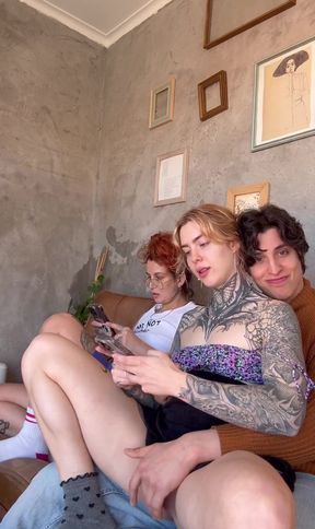 Crazy teens always have a menage a trois when they feel bored