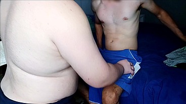 Three scoundrels fuck the fat guy's ass mercilessly (complete trilogy)