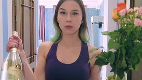 Horny 18-year-cute-girl is tired of masturbating and wants a real cock