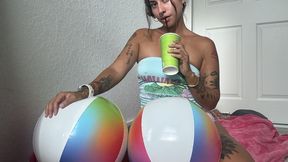 Beach balls inflation and burps