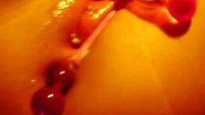 Bitchie webcam chick teased her both holes with anal beads