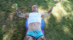 Dick slip out of my panties in the middle of the workout