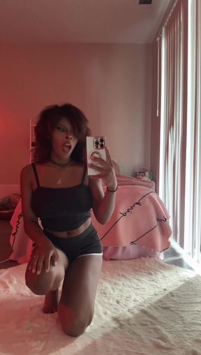 Professional emo girl in cosplay gets teased while sitting alone