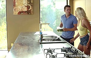 Sluty babe wants her stepbrother's food and gets his intense sausage as an extra -