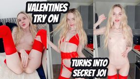 Valentines Try On Haul Turns Into Secret JOI - HD