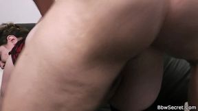 Married guy pounds big-titted natural BBBW from behind