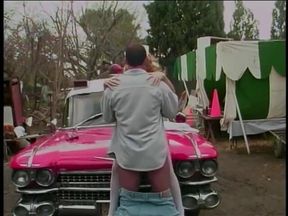 Busty nurse gets her twat licked in her uniform outside