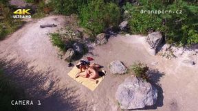 Nude beach sex, voyeurs video taken by a drone