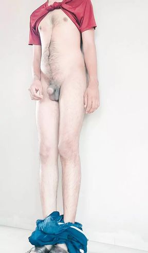 Teen boy rubbing dick