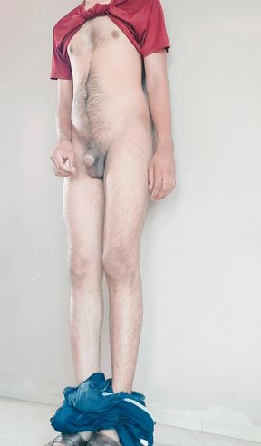 Teen boy rubbing dick