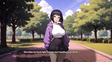Her big tits bounce while she plays her game