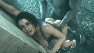 Jill Valentine Nailed Against the Wall