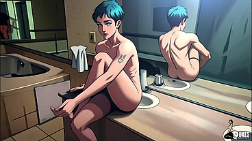Emo Lesbian gets stretched by BBC for free Rent