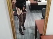 Sissy4Chastity walking in stilettos
