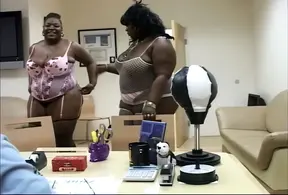Two muscular beefcakes worship his massive black cock in a juicy three-way