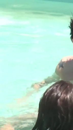 Young housewife gets horny while lying by the pool   Clip 1