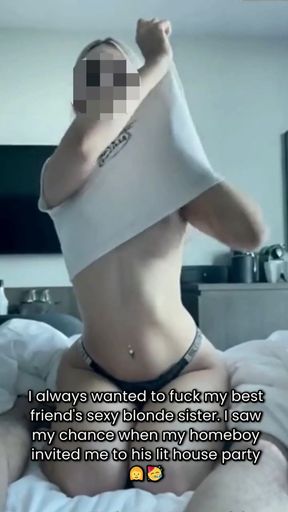 Riding Sister Breeding Cuckold Blonde Caption