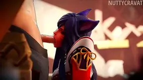 Ahris Steamy 3D Seduction in a Vibrant Hentai Wonderland