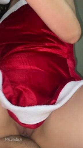 (Part Two) Big ass stepsister dressed in Christmas fucks her real homemade stepbrother