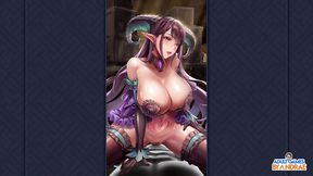 Pulling Tiamat's Nipples Makes Her Squirt & Cum Hard in Sexy 3D Anime Scene