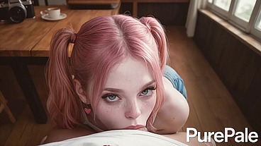 This pale alt girl was going crazy with lust and begged me to ruthlessly wreck her juicy wet slit from behind [AI]