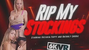 Natalie Cherie And Victoria Puppy In Rip My Stockings