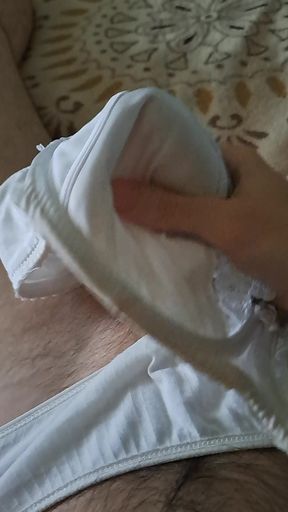 Jerking off in Step Mom's Panties and Her Bodice