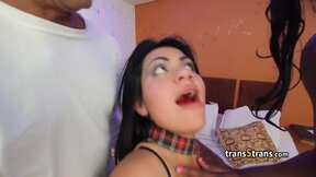 Girl fucked by tranny and horny guy