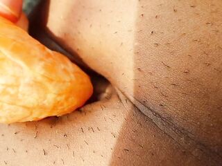 Abdomen button tries an Orange - Orange Screw ASMR