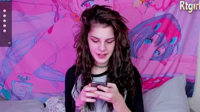 On Webcam, A Petite Teen Trans Girl With A Pretty Face And Sexy Feet Tugs Her Dick