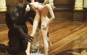 D vampire girls wrecked by creatures!