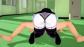 maid bot in the hallway - 3d hentai