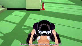 maid bot in the hallway - 3d hentai