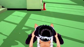 maid bot in the hallway - 3d hentai