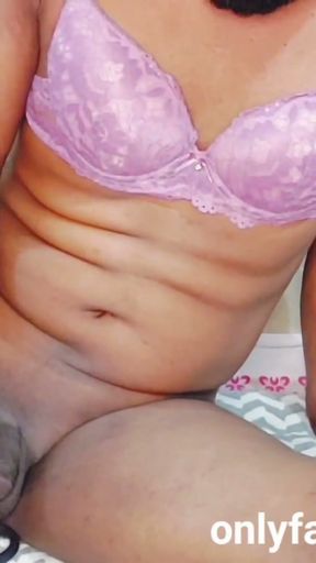 Sexy cute shemale sissy simran try hard to masturbate and cum   Clip 1