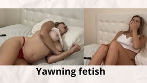 Yawning fetish - Yawning watching TV